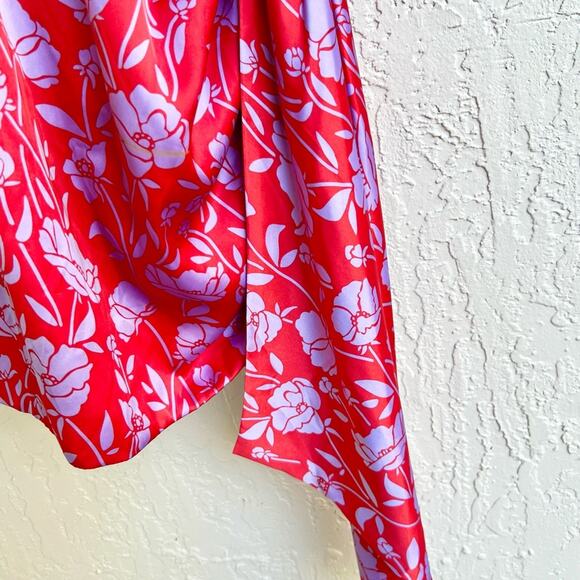 Lovers + Friends Kamala patterned mini red an lilac mini dress xs - Picture 5 of 10